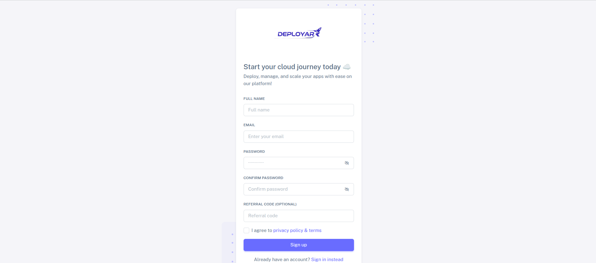 Registration Screenshot